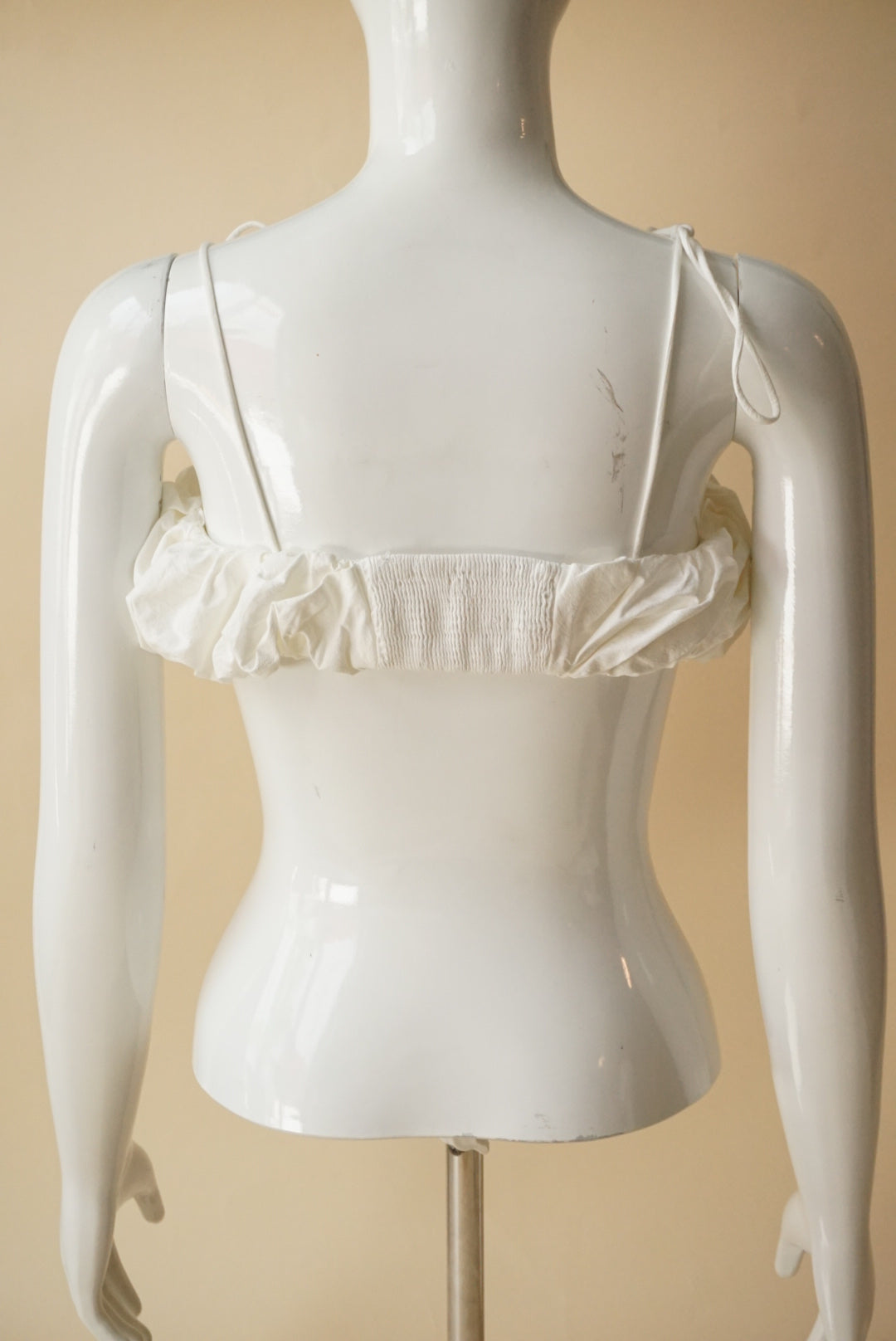 Zara Puff White Bralette Top - Size Small