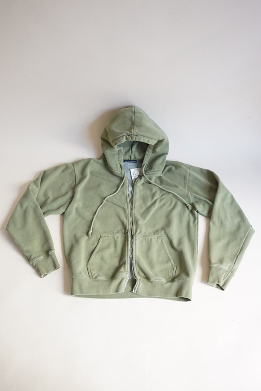 Brandy Melville Hoodie Green Oversized Heavyweight Zip Up Fade - Size One Size