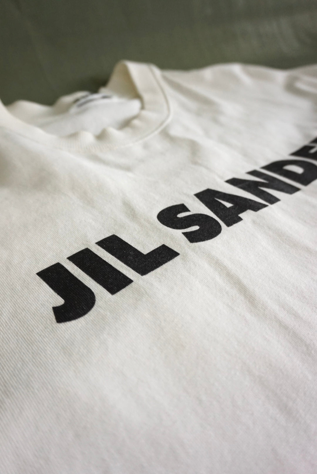 Jil Sander White Cotton Heavy Weight Oversized Logo Tee
