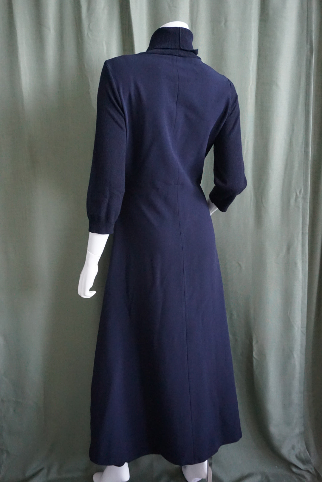 Fabiana Fillipi Cashmere Italy Embellished Navy Blue Knit Wool Maxi Dress