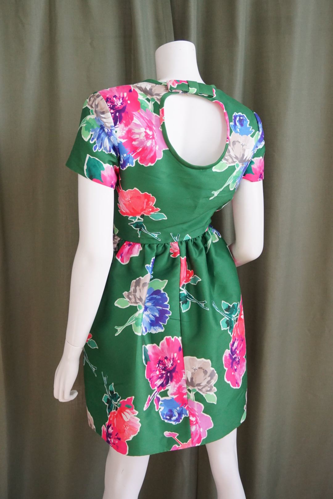 Kate Spade Stelli Fit & Flare Mini Green Floral Party Cocktail Dress - Size 8