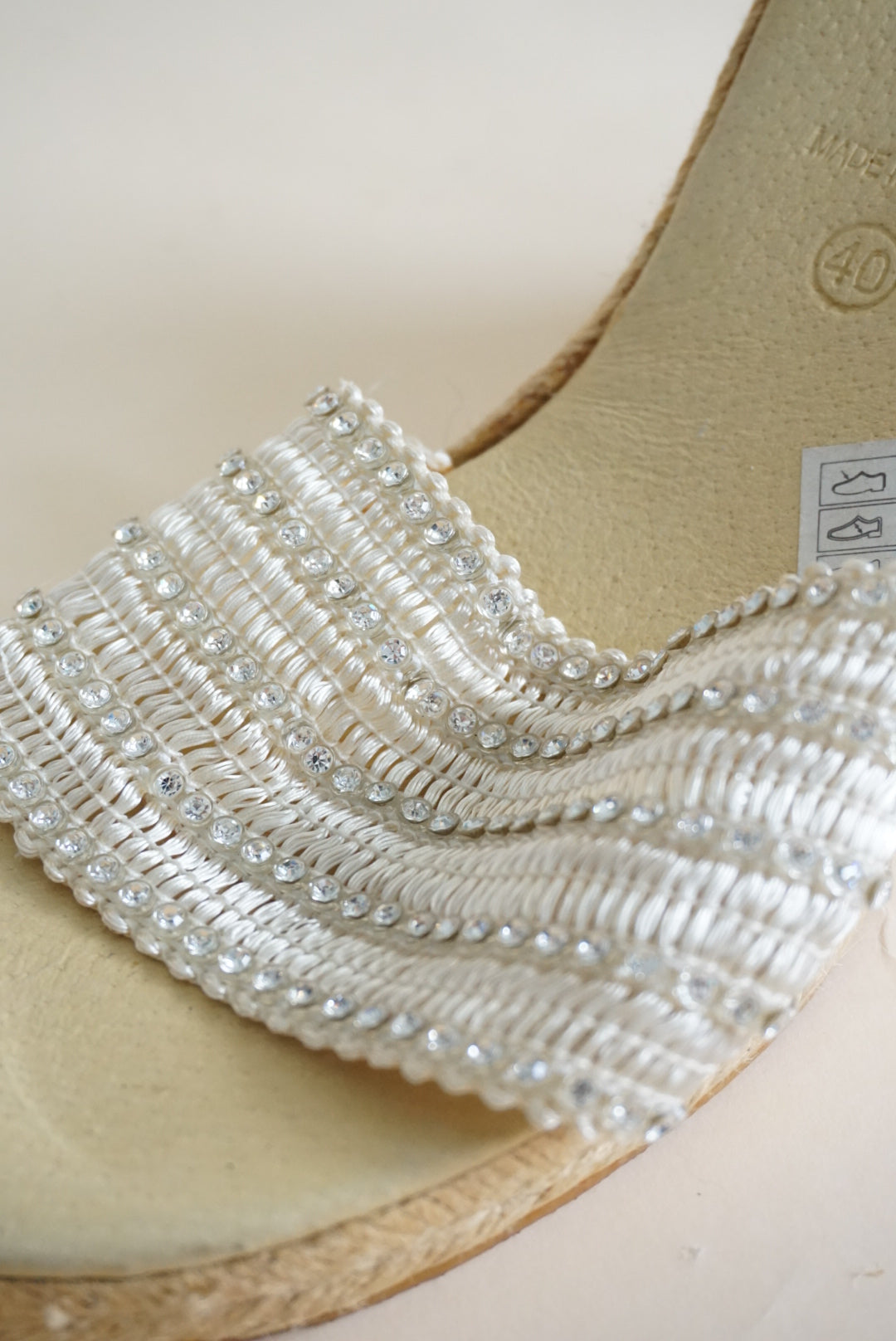 VTG Aldo Beaded Mesh Y2K Braided Wedge Sandals Made in Brazil - Size 40 / 9.5