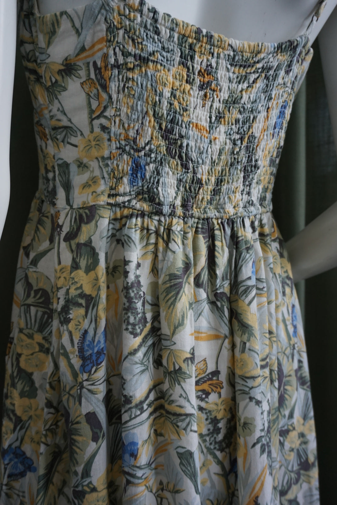 Abercrombie & Fitch Plunge Tropical Print Linen Maxi Dress - Size MT