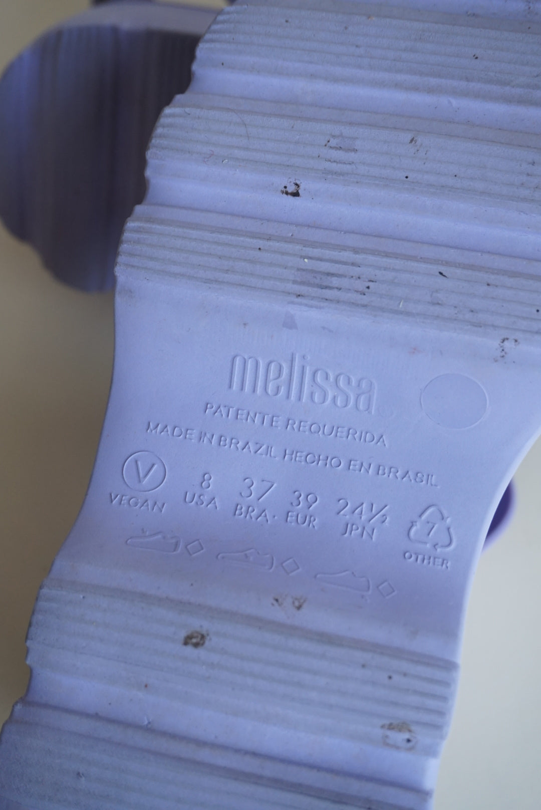 "Melissa" Lavender "Kick Off" Platform Sandals - Size 8