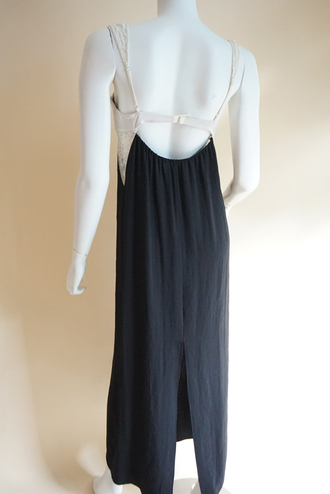 Zara Floor Length Bustier Black/White Lace Trim Dress