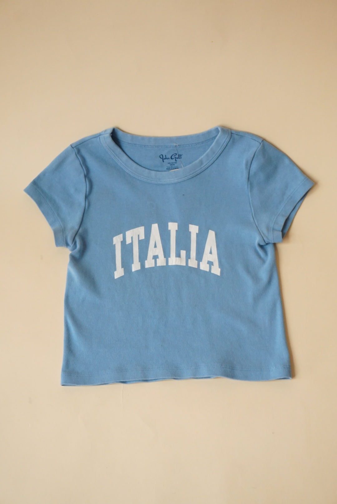 Brandy Melville John Galt Italia Baby Blue Cropped Tee - Size OS