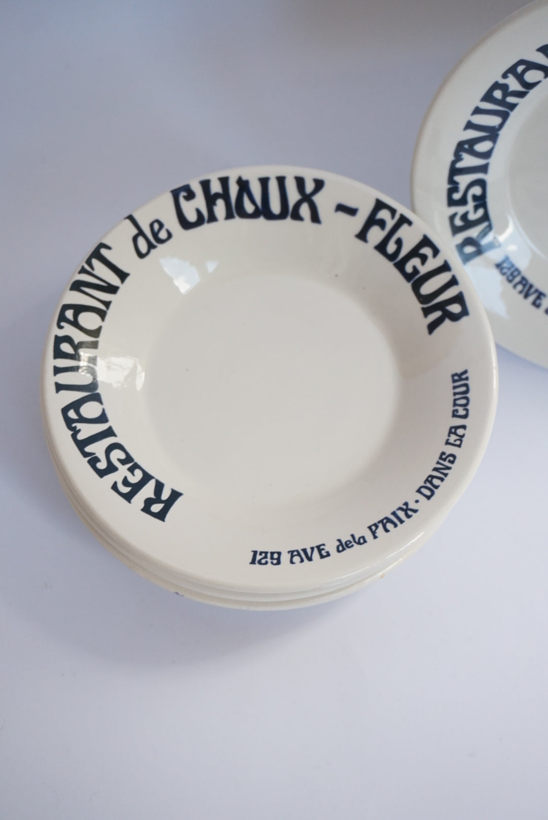 Vtg Howard Kaplan Sigma Restaurant de Choux Fleur Small Saucer Dish - Set of 4