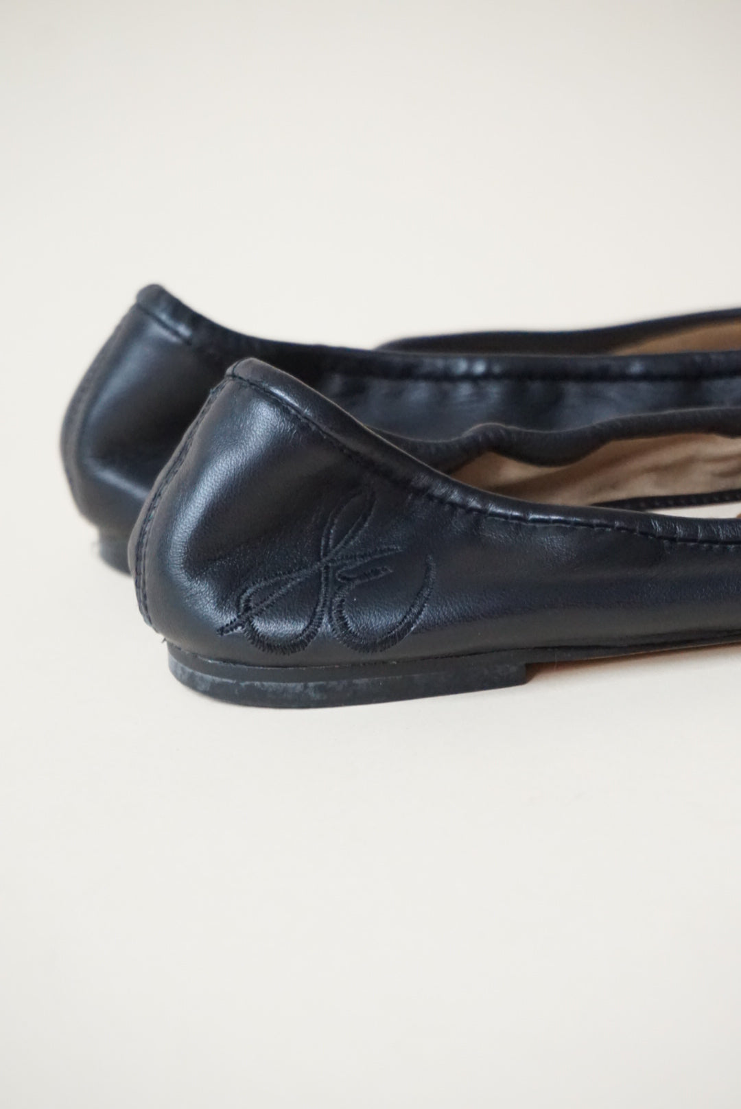 Sam Edelman Felicia Leather Cushioned Black Ballet Flats - Size 8