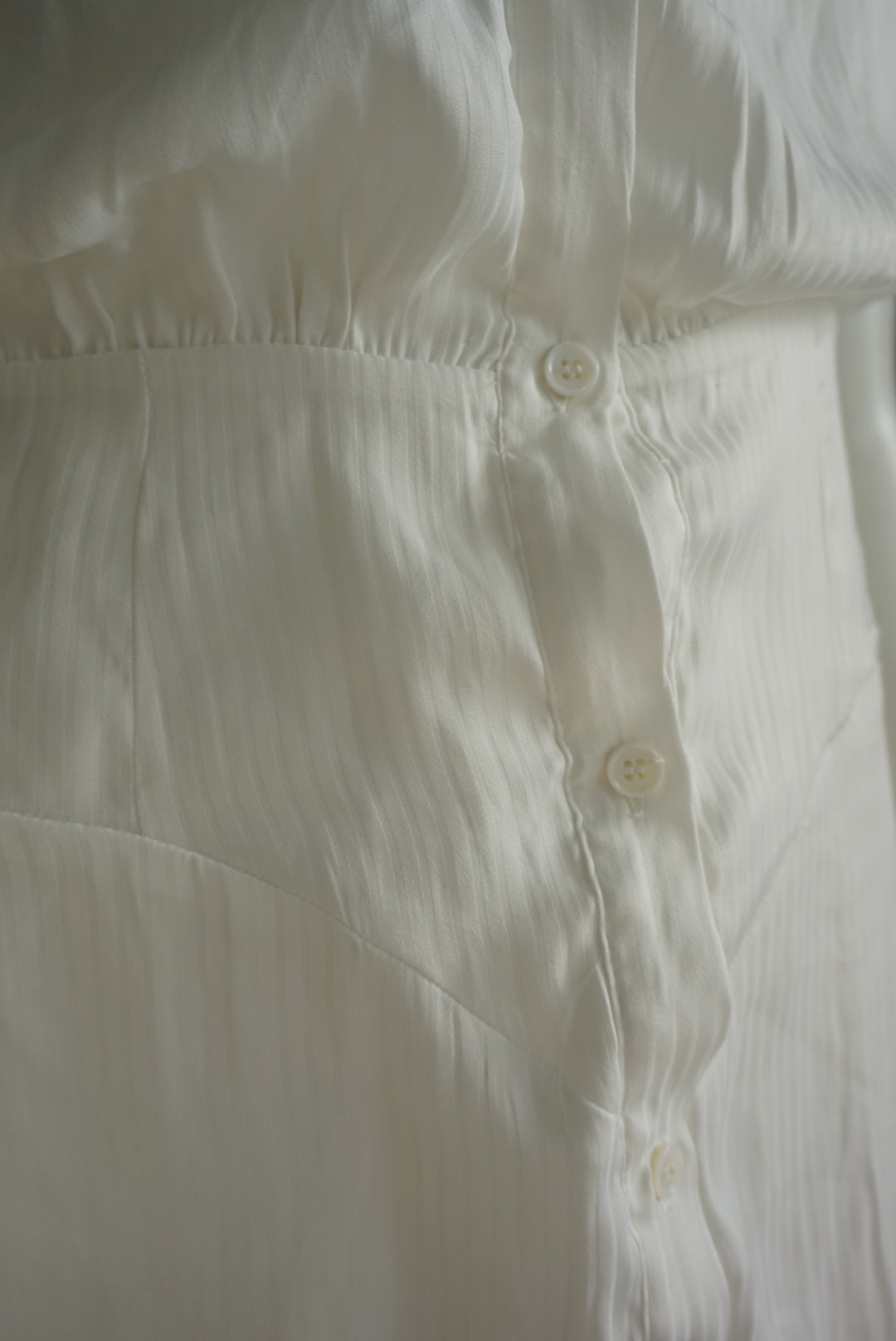 Heyson White Pinstripe Collar Button Shirt Dress - Size Small