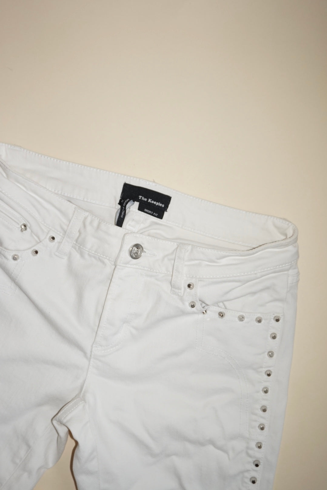 “The Kooples” Short Fit Studded White Jeans - Size 27
