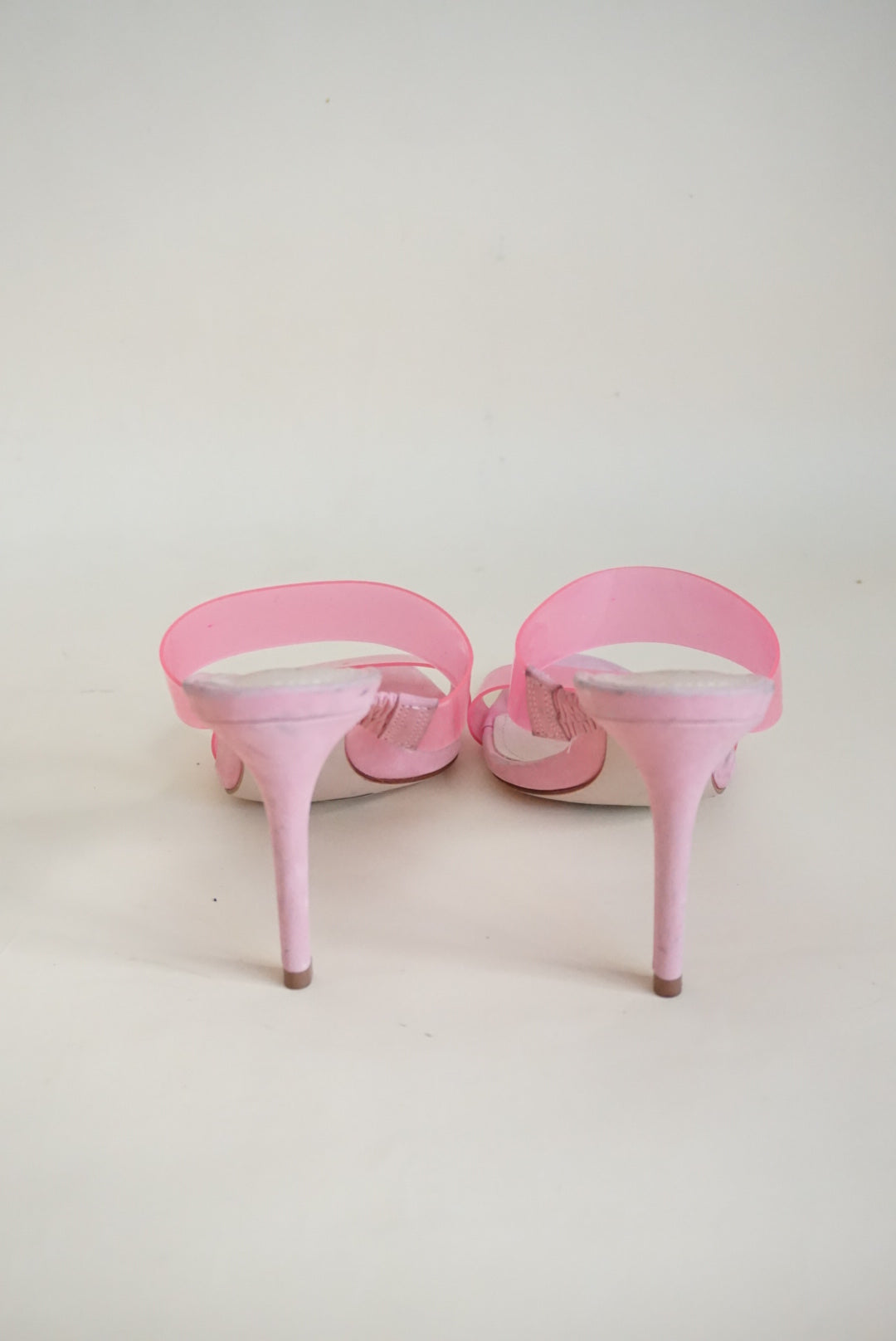 Schutz Pink PVC Ariella Stiletto Sandal Heel - Size 6.5