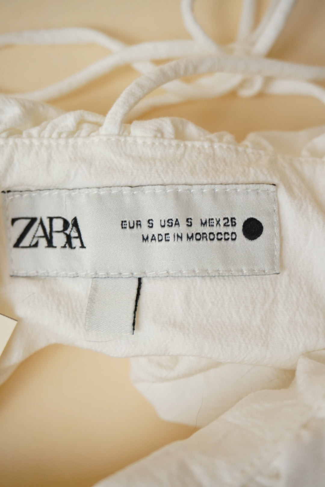 Zara Puff White Bralette Top - Size Small