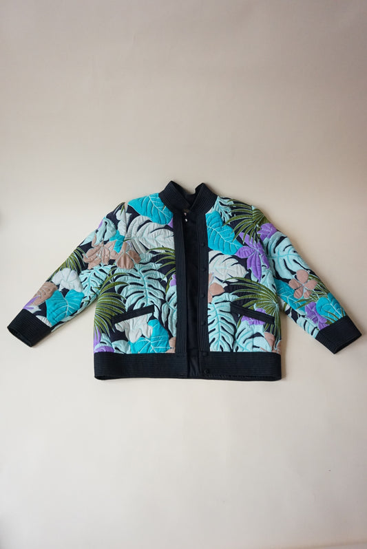 Vintage 80’s Handmade Thai Silk Embroidered Jacket -  Size 14