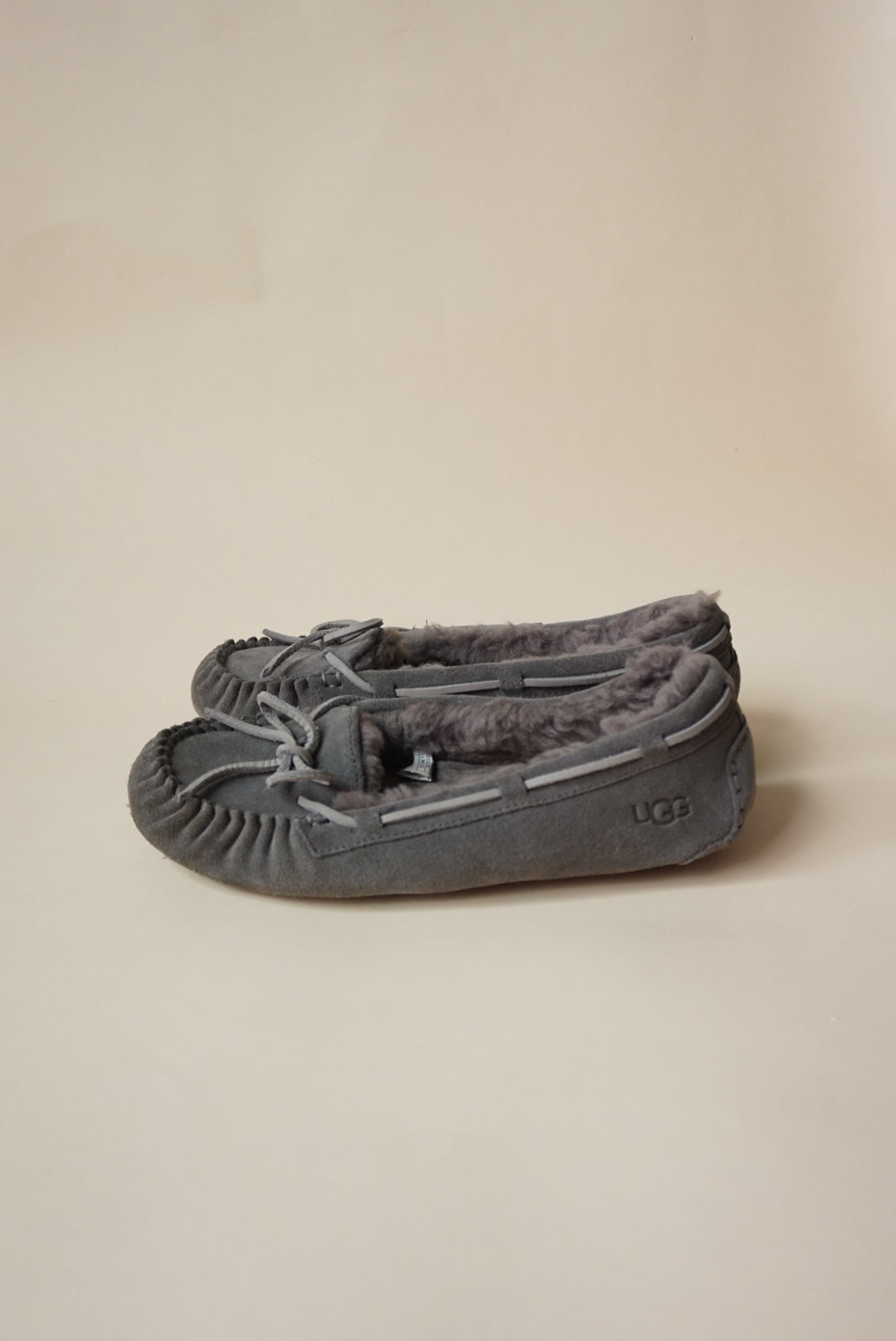 Ugg Grey Bella II Moccasin Slippers - Size 8