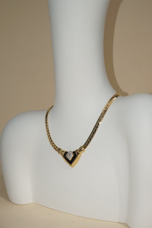 Art Deco Faux Rhinestone Necklace
