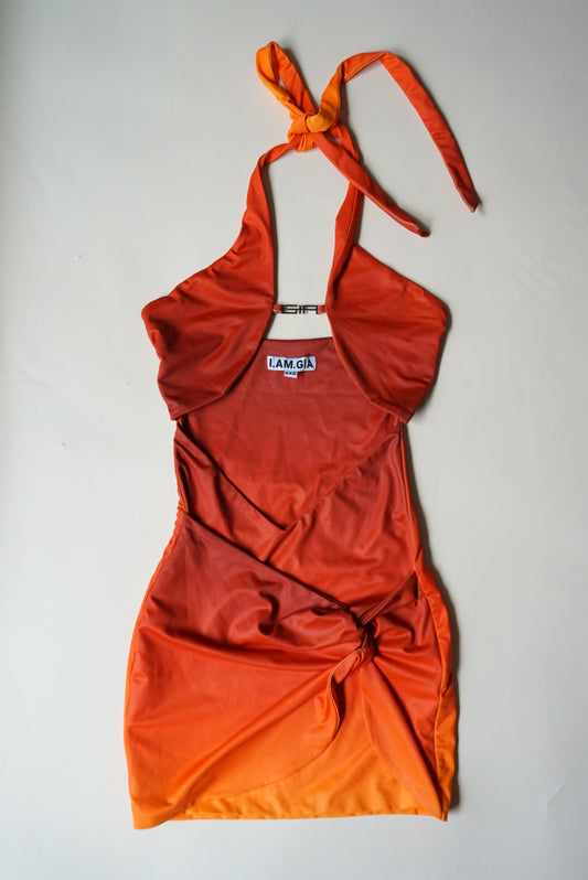 I.AM.GIA Orange Sunset Ombre "Cosma" Dress - Size XXS