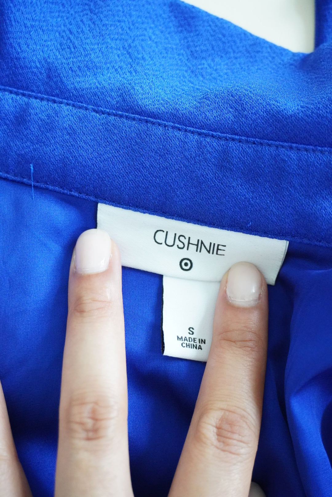 Cushnie For Target Royal Blue Shirt Open Back Dress W/ Front Tie - Size Small