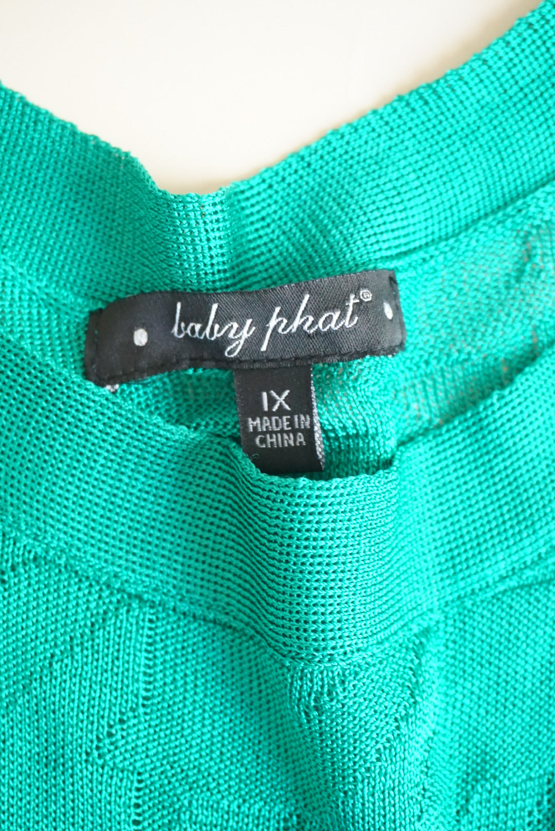 Vintage Baby Phat Teal Knit Dolman Sleeve Blouse - Size 1X