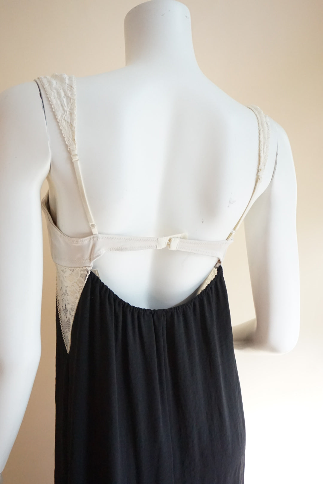 Zara Floor Length Bustier Black/White Lace Trim Dress