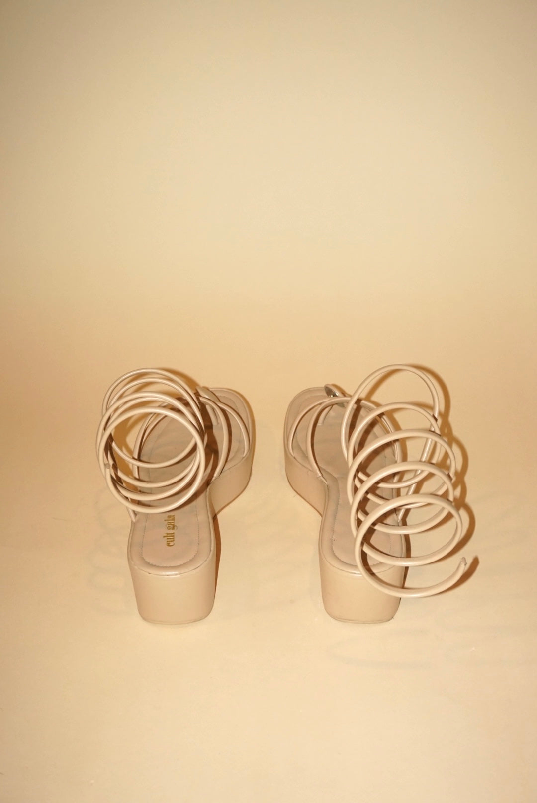 Cult Gaia Coil Wrap “Alba” Platform Nude Sandal - Size 41