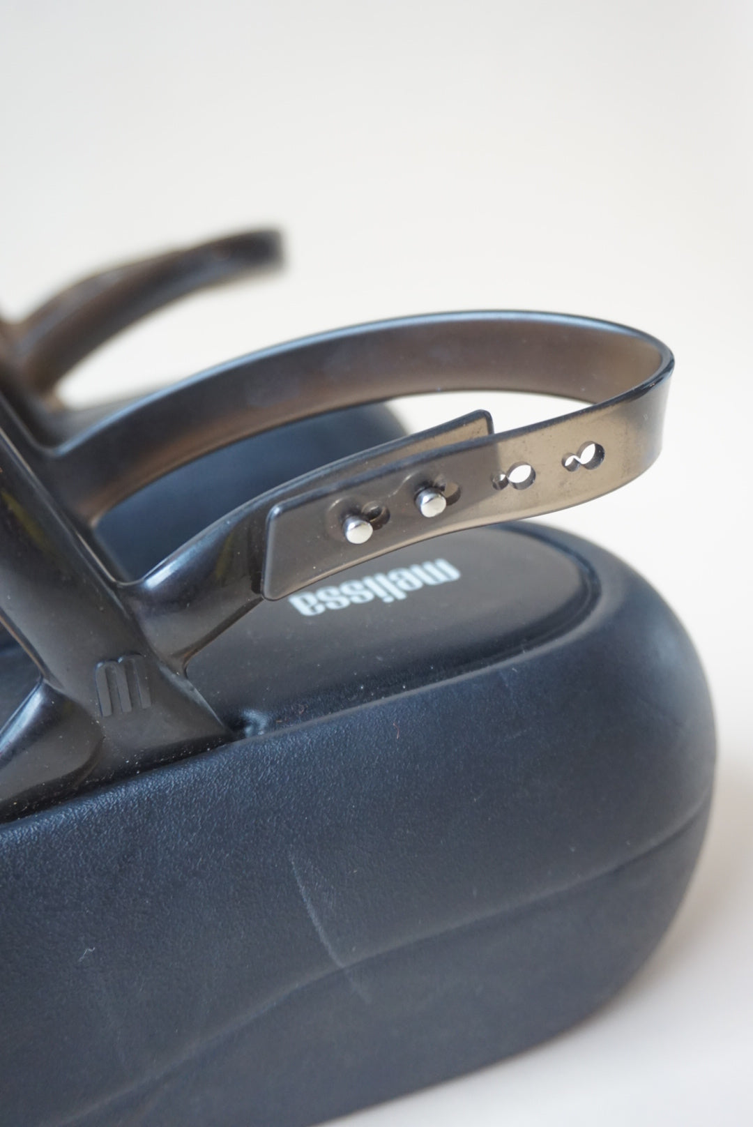 Melissa Black Air Bubble Platform Black Womens Sandals - Size 8