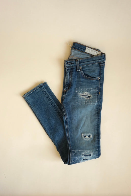 “Rag & Bone” Distressed Medium Wash Jeans - Size 27