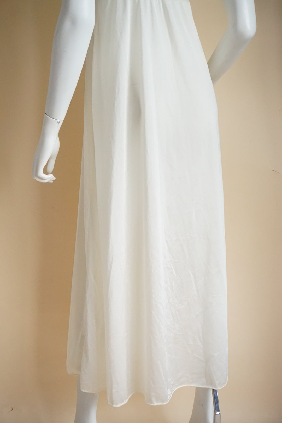 Vintage 80s Gold Label Victoria's Secret Ivory Lace & Sheer Maxi Nightgown Dress - Size Small