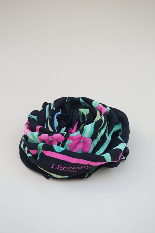 “Leonard Paris” Twill Silk Floral Bamboo Scarf