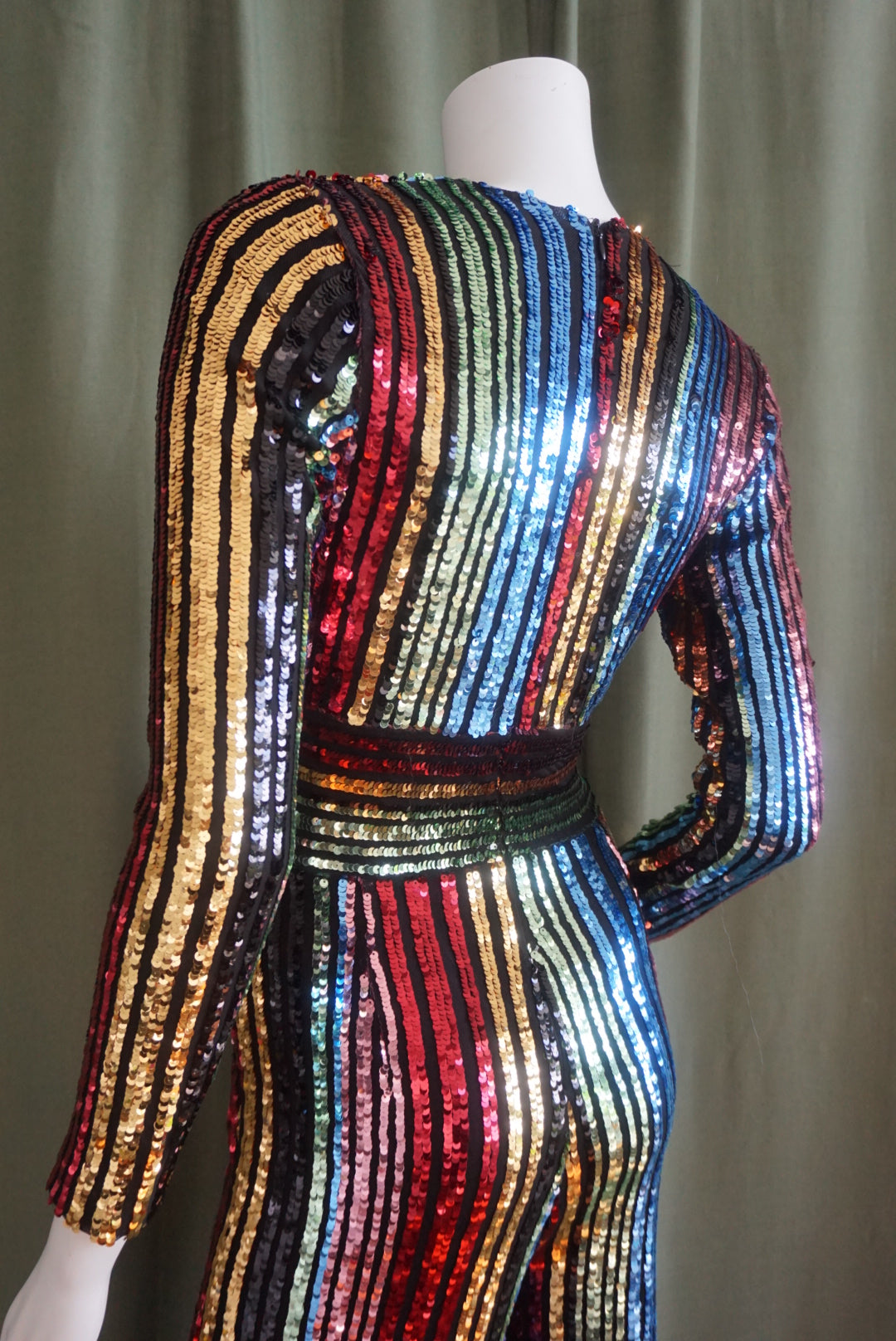 Athina Multicolored Sequin Plunge Jumpsuit - Size Small