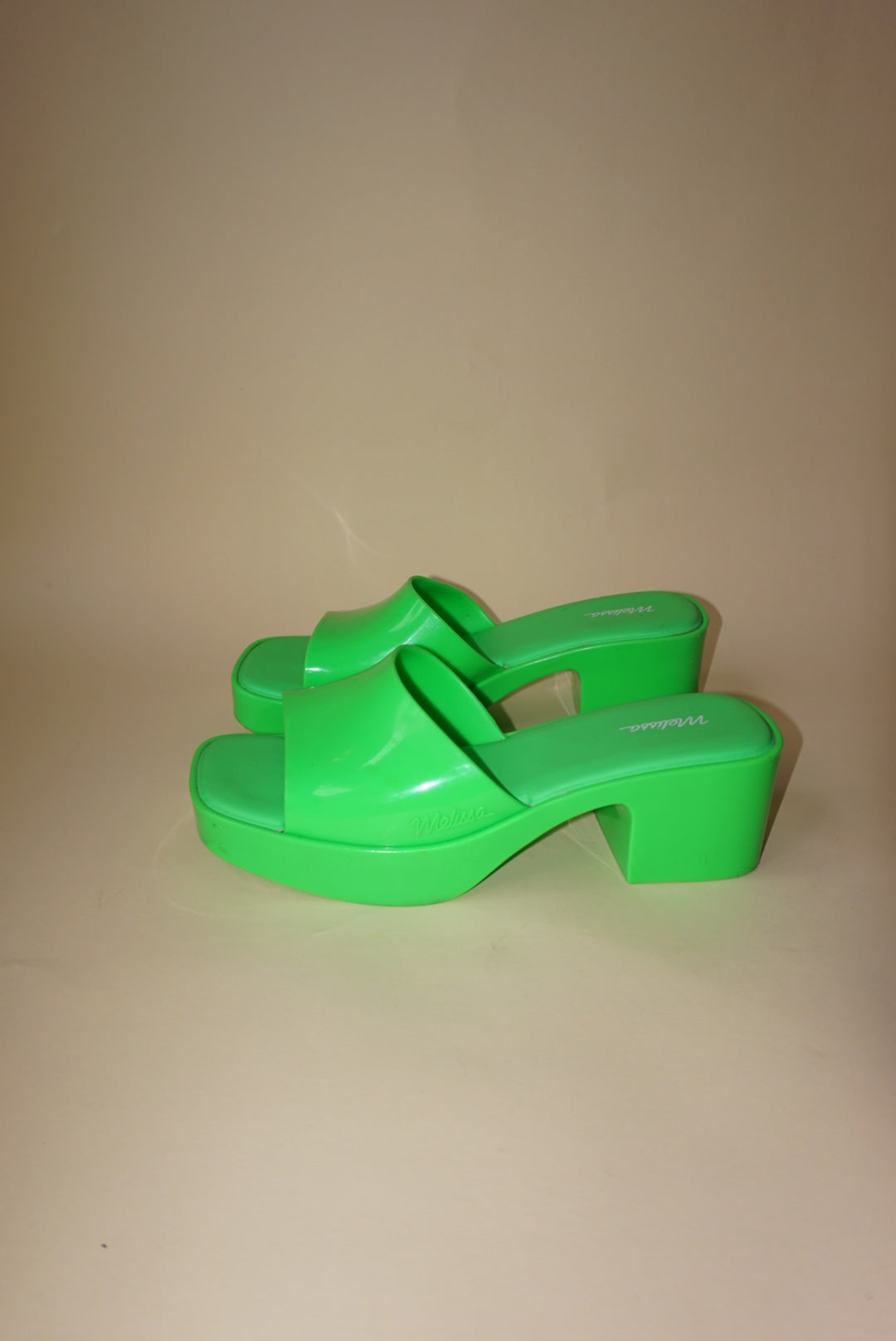 Melissa "Shape" Lime Green Y2K Style Mule - Size 7