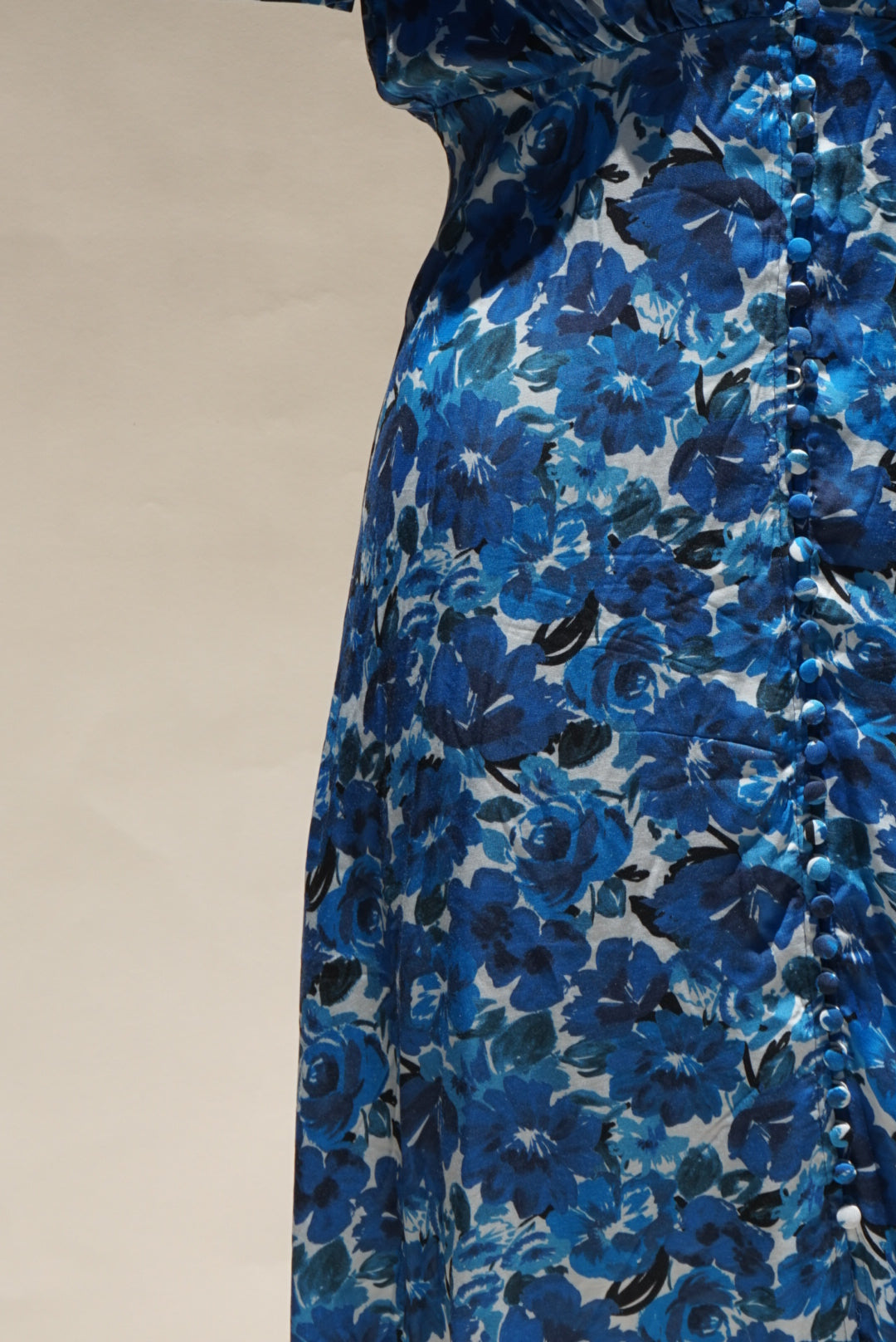 "The Kooples" Floral Short Sleeve Midi Button Down Dress - Size