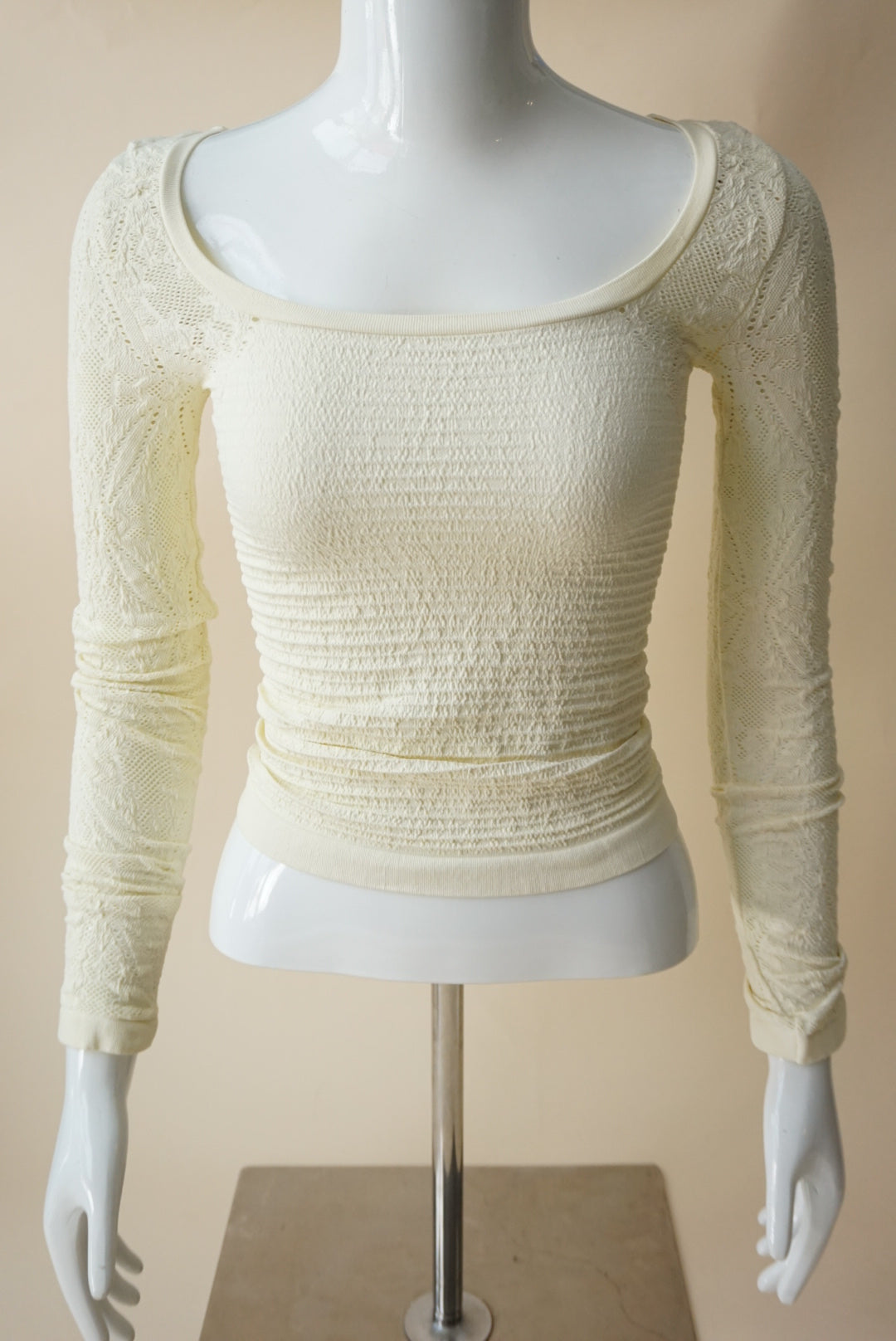 Intimately Free People Mesh Ivory Top- Size M
