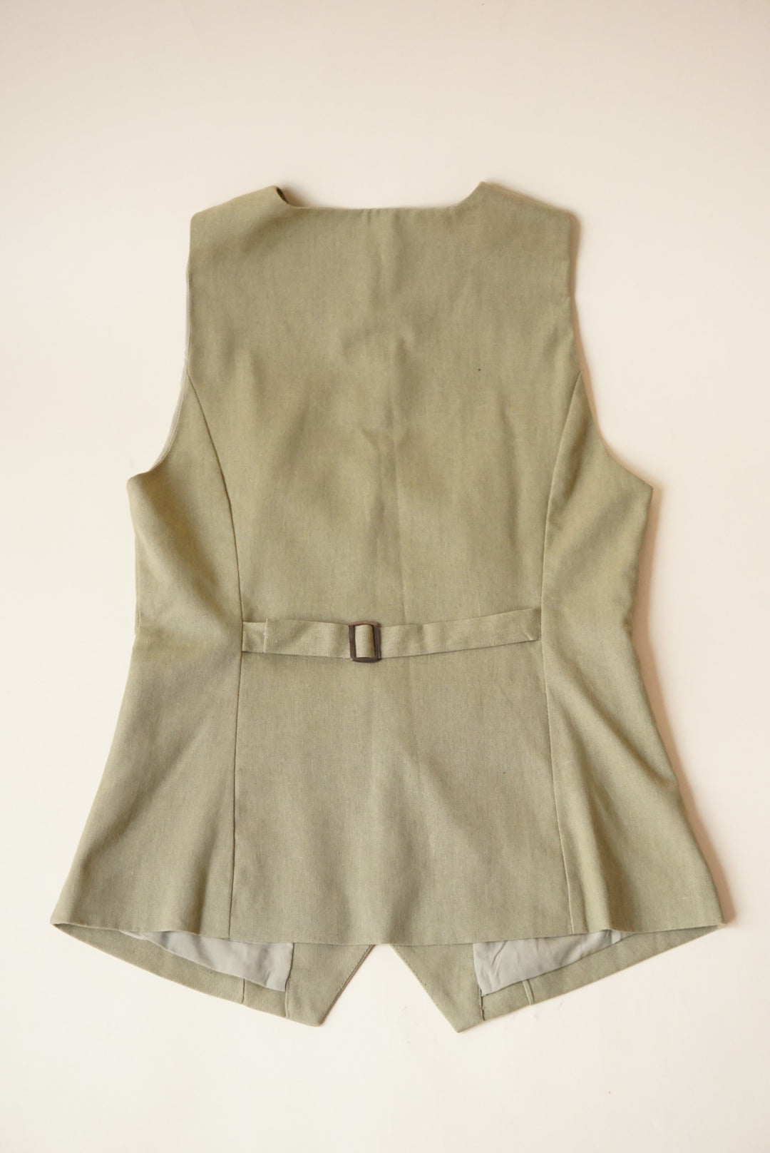 Mimosa Linen Button Up Olive Vest - Size Large