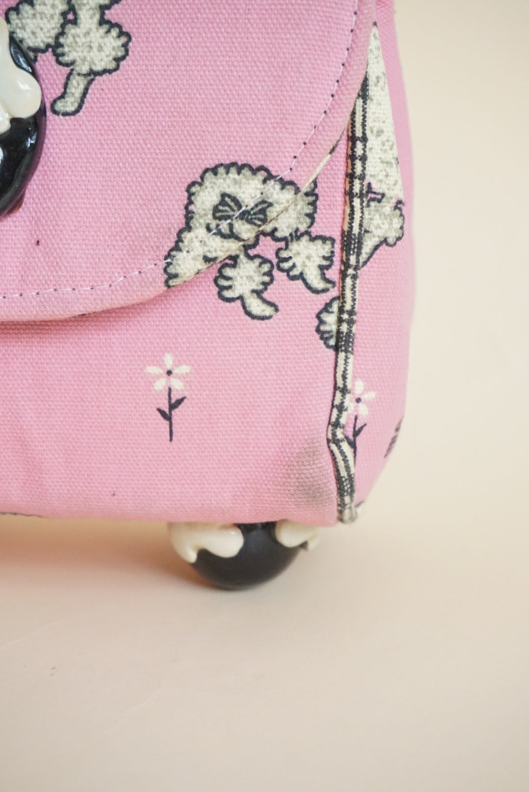 Rita Colombo Vintage Poodle Top Handle Canvas Handbag