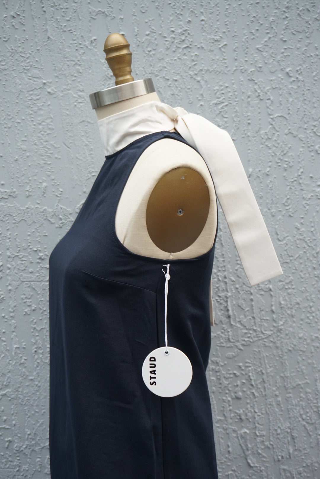 “Staud” Neck-tie “Finn” Colorblock Halter Mini Shift Dress NWT - Size