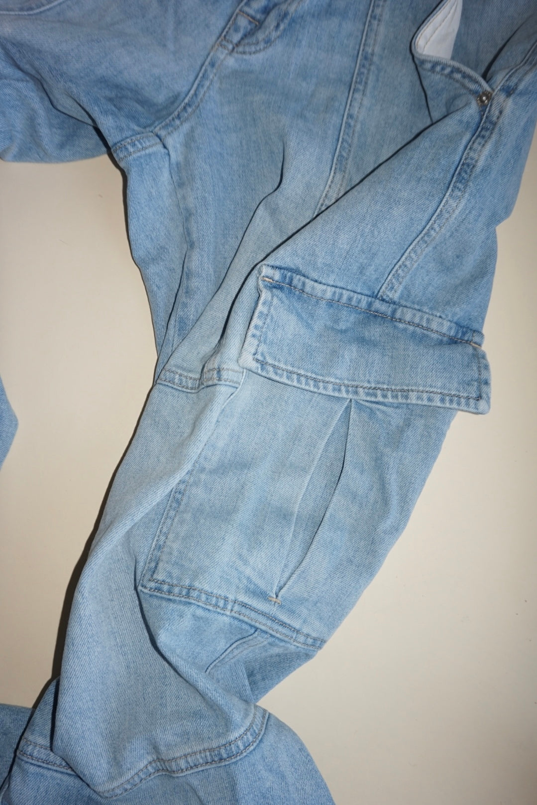 Jonathan Simkhai "Simkhai" Light Wash Cargo Jeans - Size 25