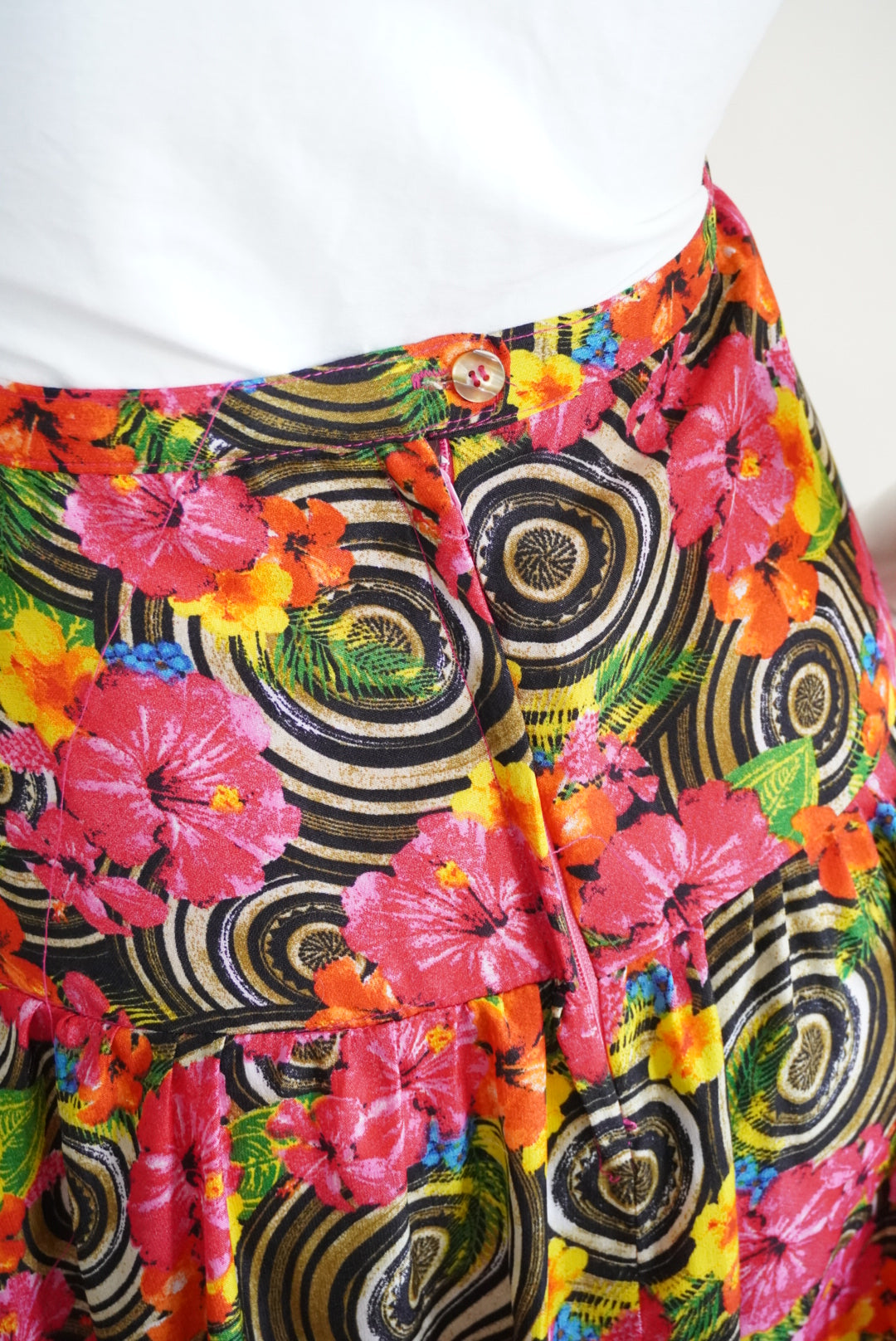 Unlabeled Flamenco Style Floral Maxi Tiered Ruffle Skirt