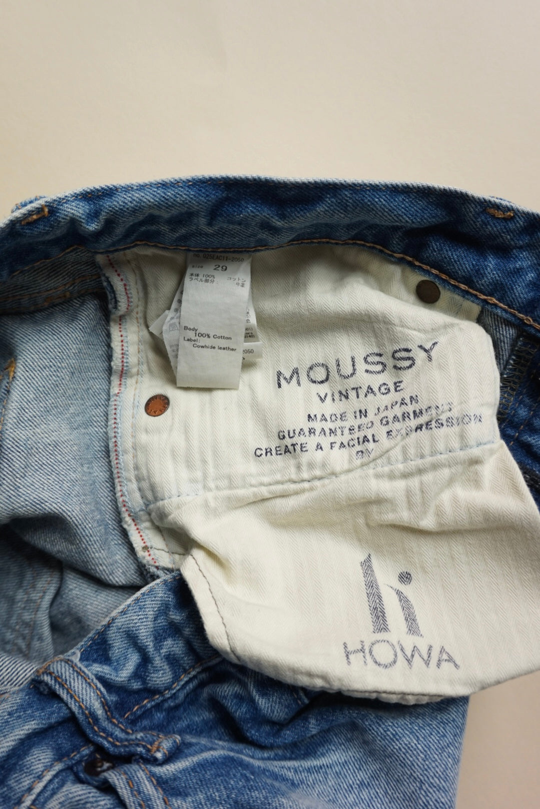 “Moussy Vintage” Frayed Hem Distressed Button Fly Jeans - Size 29
