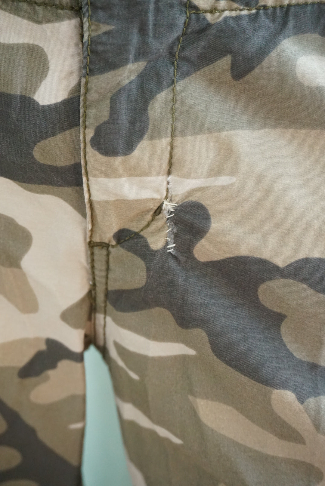 Miss Me Camo Army Print Patchwork Y2K Pants - Size Medium