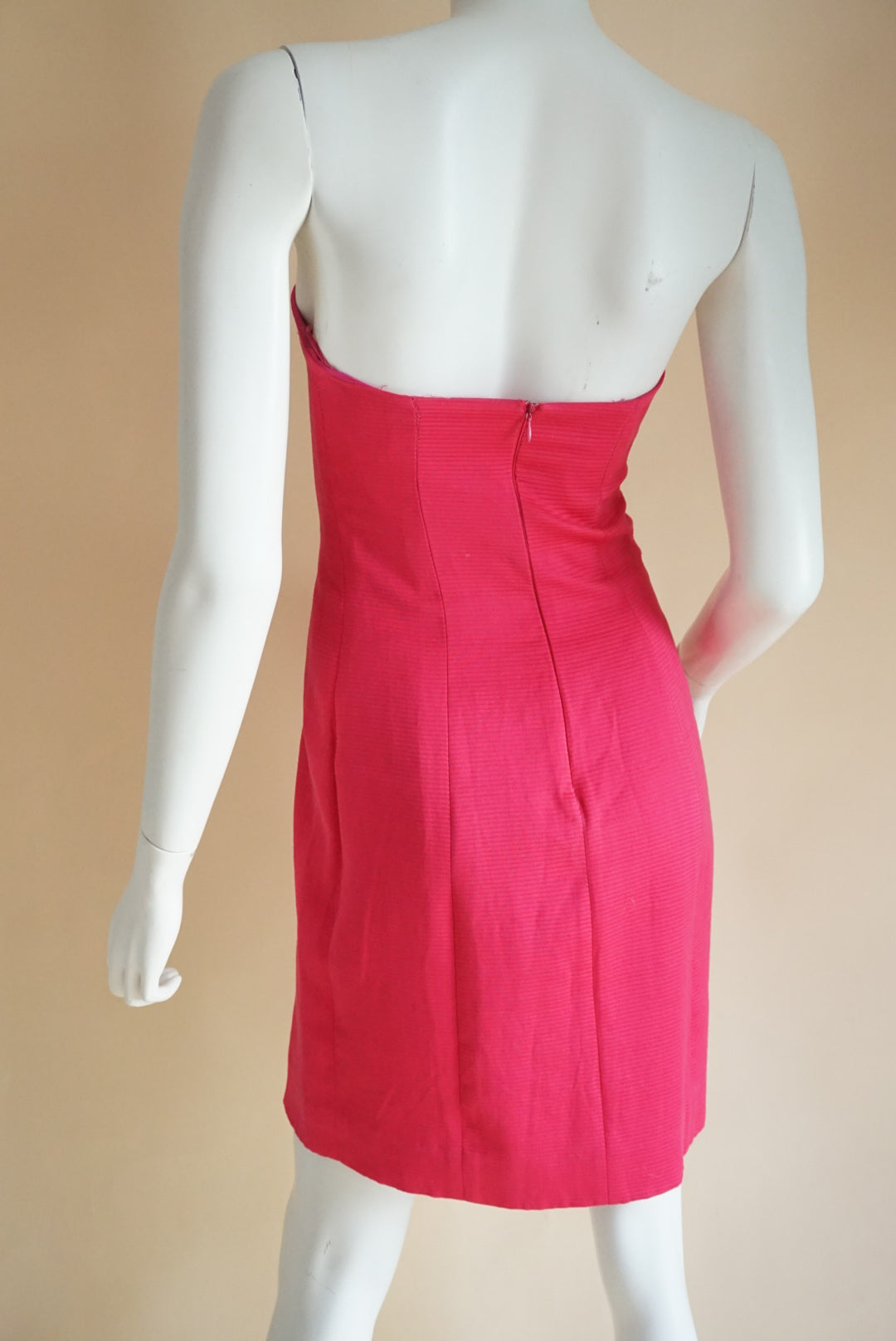 Michael Kors Bergdorf Goodman VTG Strapless Corset Mini Hot Pink Dress - Size S