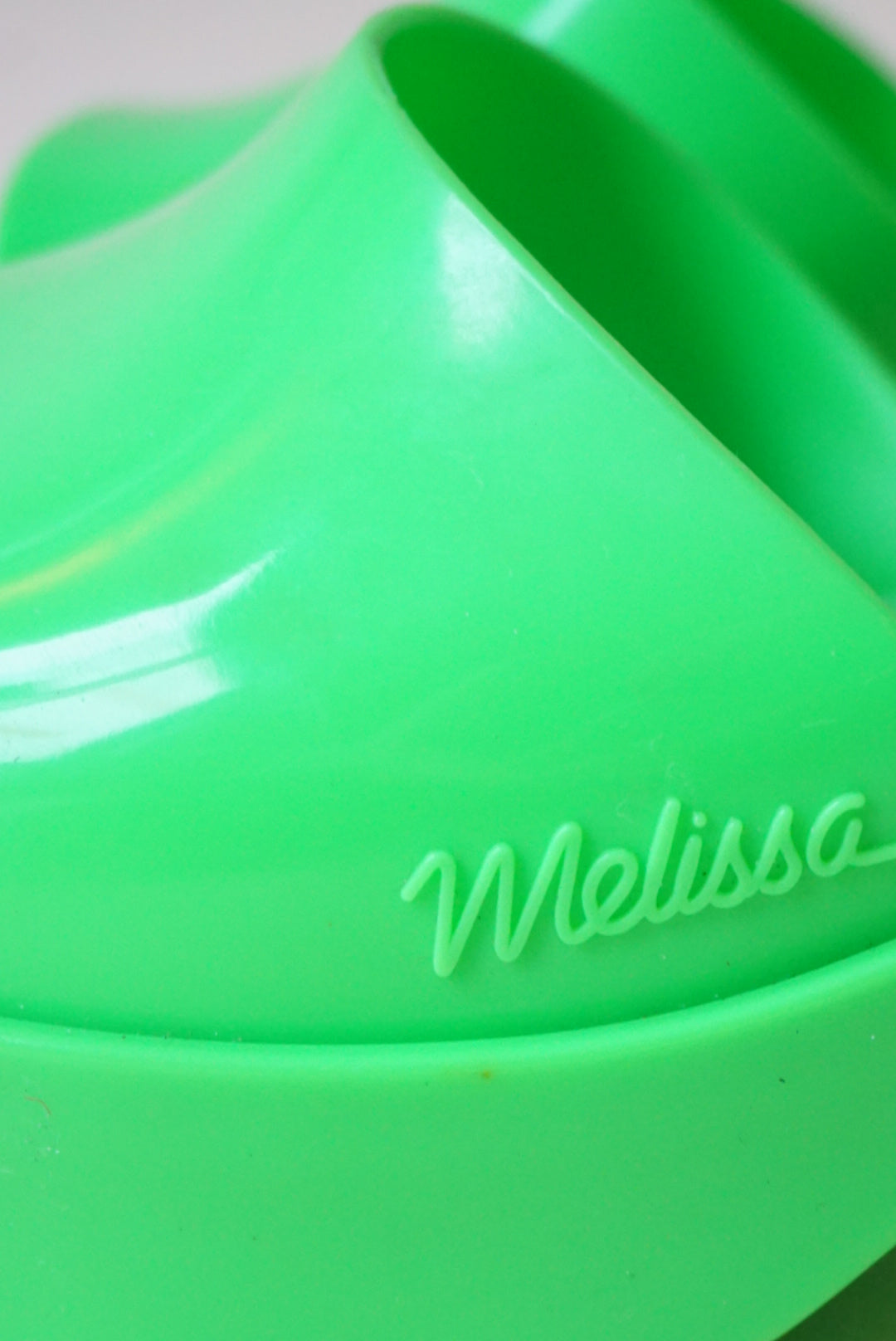 Melissa "Shape" Lime Green Y2K Style Mule - Size 7