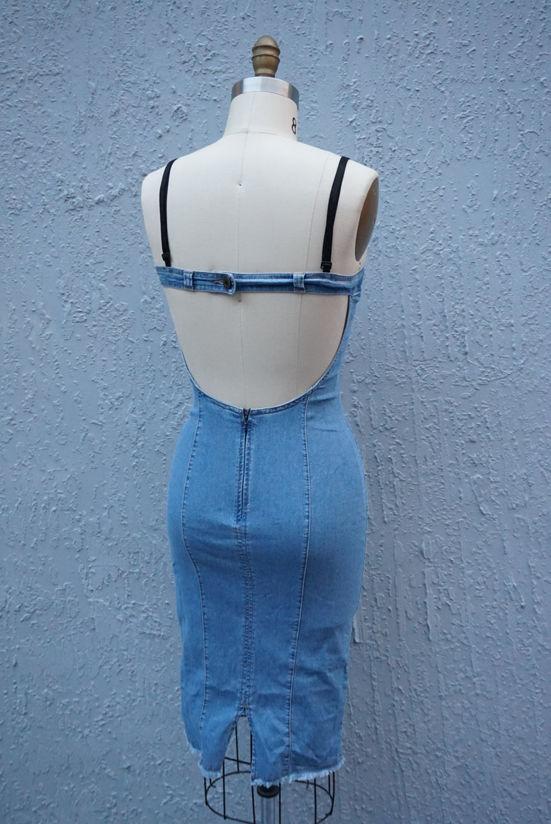 “Dolce & Gabbana” 90’s Denim Bustier Corsetry Cutout Dress - Size 40