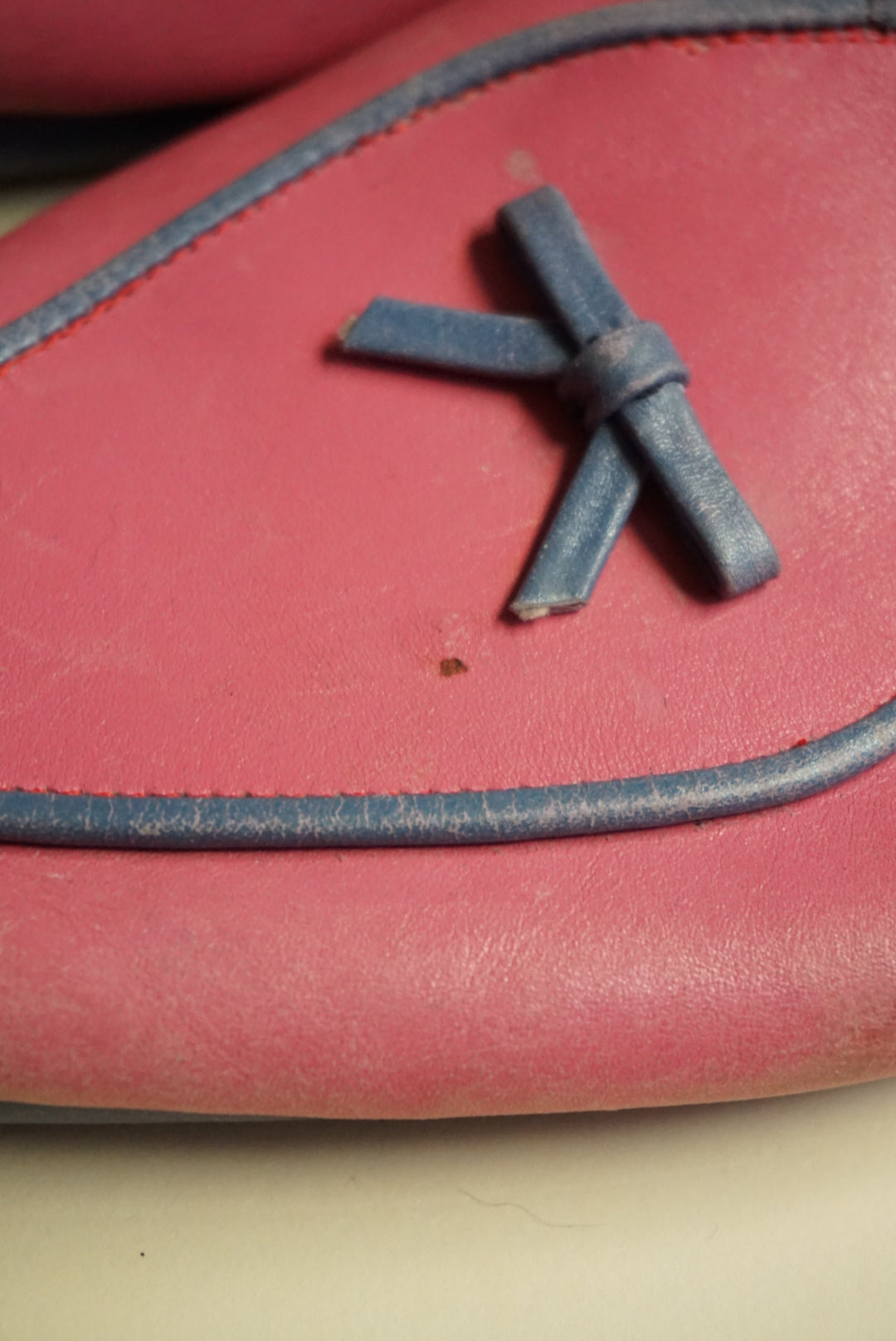 "Belgian Shoes" Pink/Purple Leather Midinette Loafers - Size 8.5