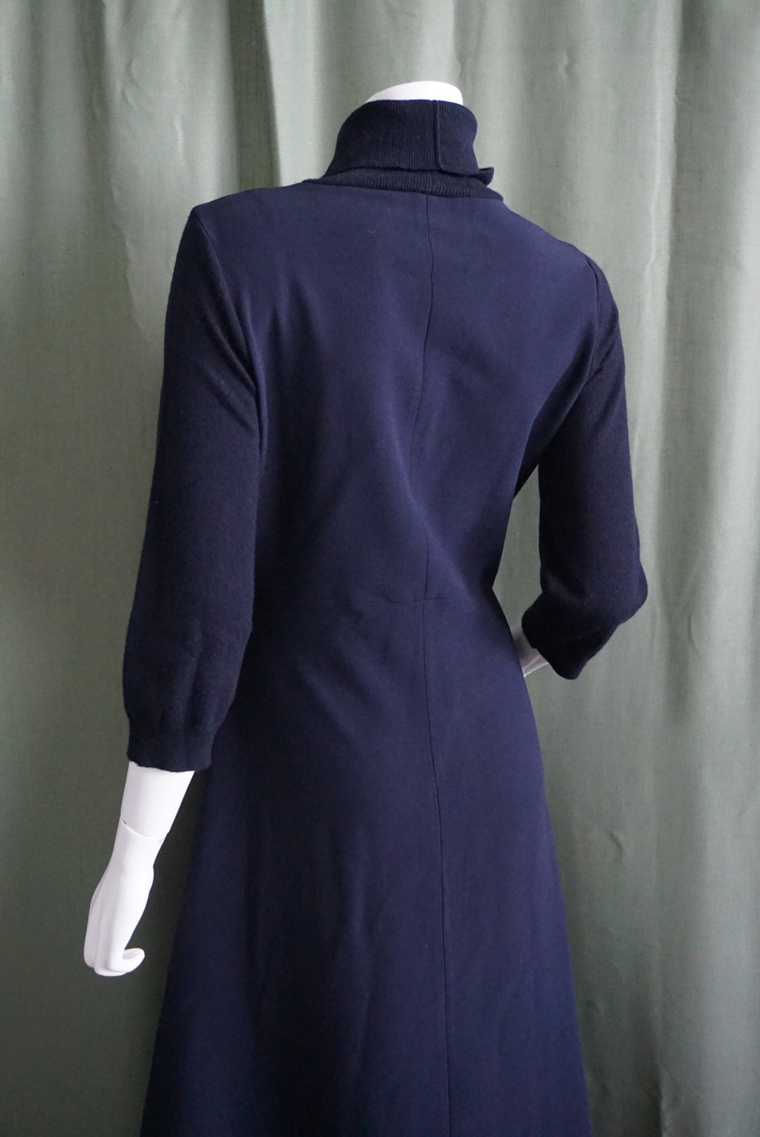 Fabiana Fillipi Cashmere Italy Embellished Navy Blue Knit Wool Maxi Dress