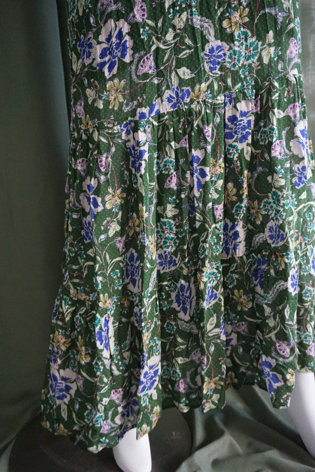 Mixed By Nasrin Green Floral Dress Cottage core Maxi Dress - Size 36