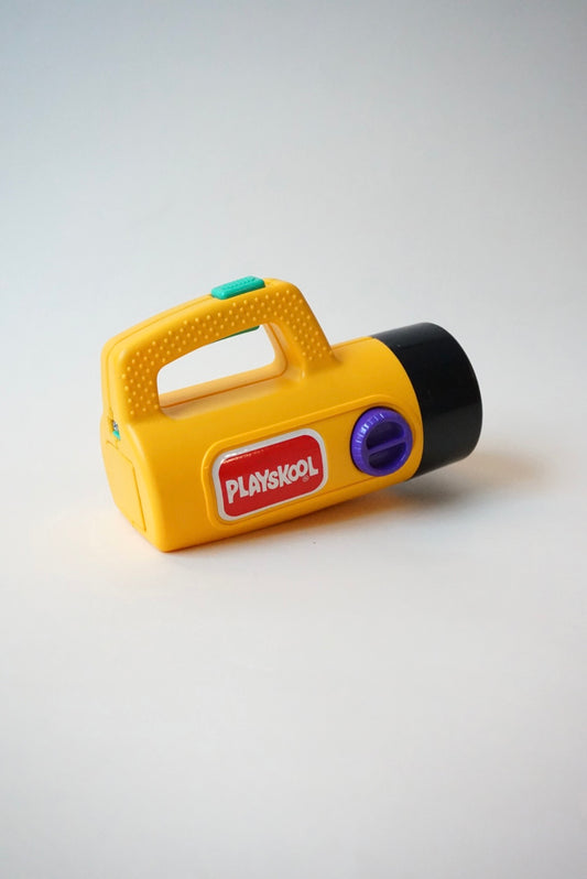 "Playskool" Vintage 1986 Black/Yellow Green/Red Flashlight