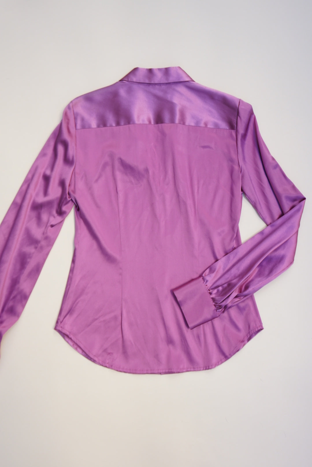 "Theory" Purple Silk Button Down Blouse - Size S