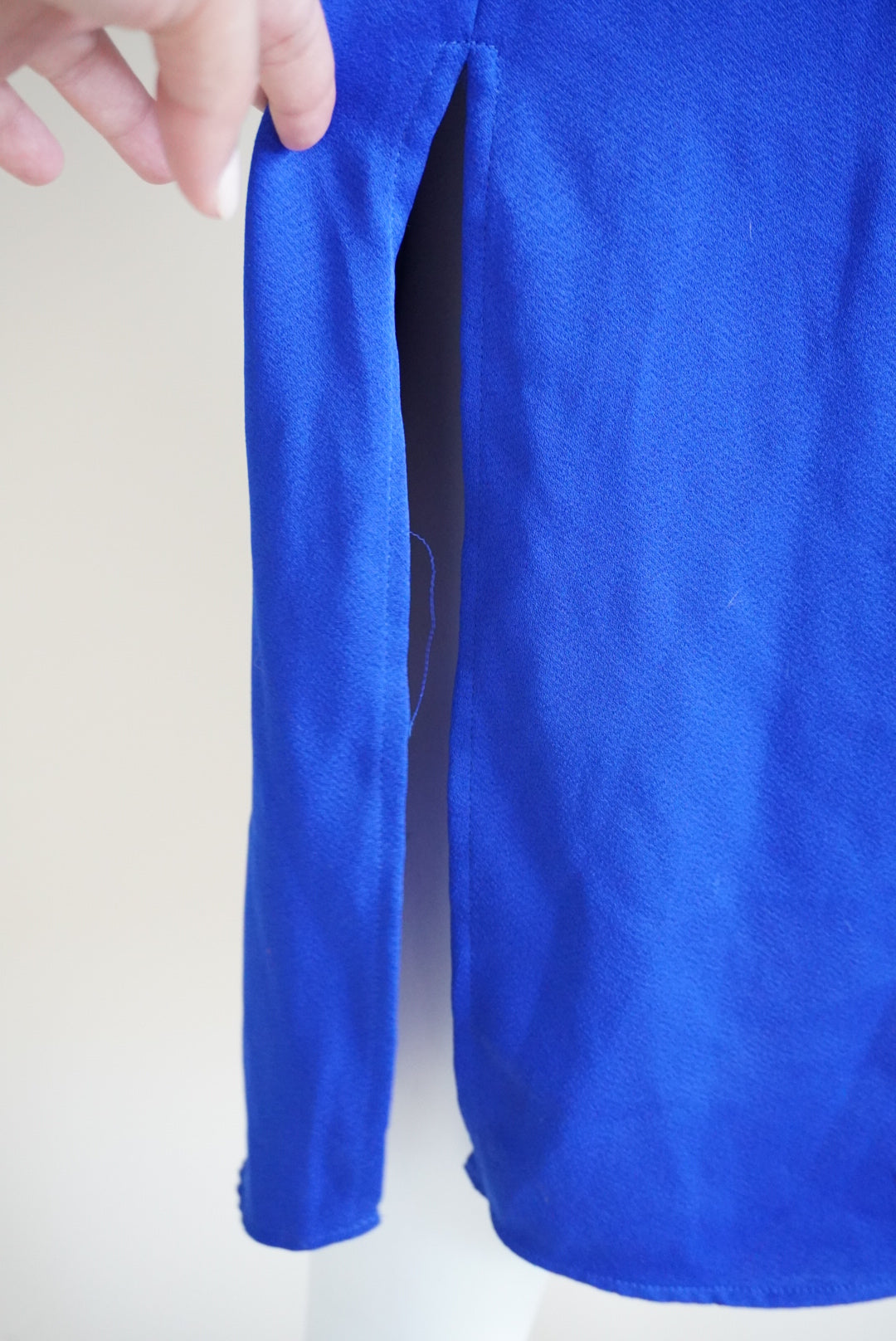 Cushnie For Target Royal Blue Shirt Open Back Dress W/ Front Tie - Size Small