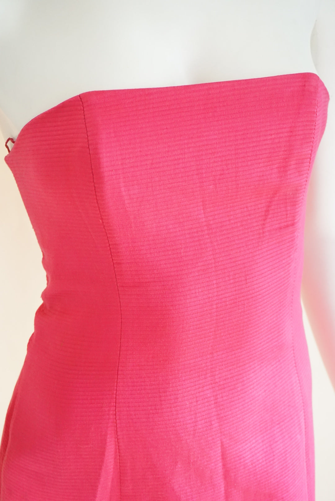 Michael Kors Bergdorf Goodman VTG Strapless Corset Mini Hot Pink Dress - Size S