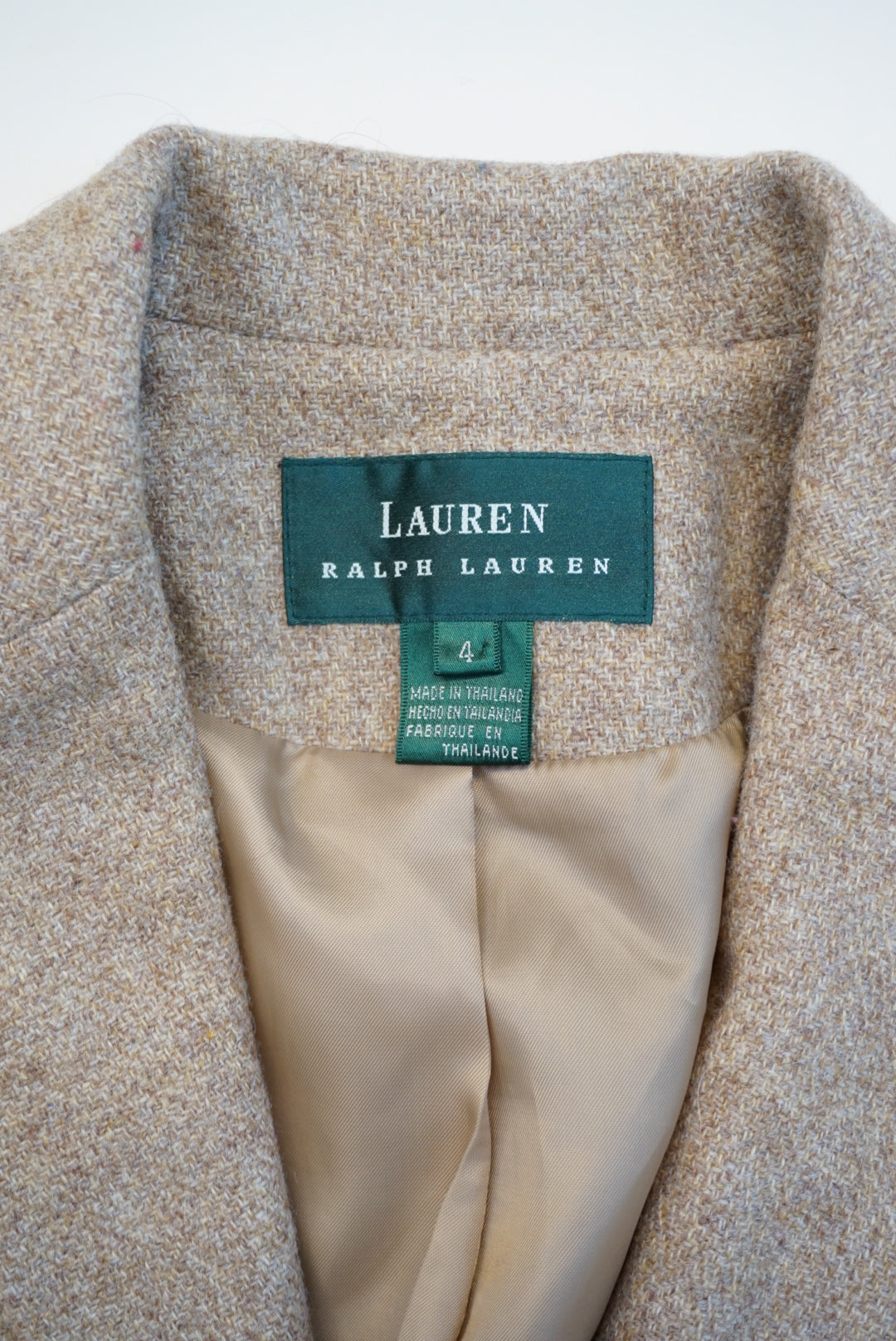 "Lauren Ralph Lauren" VTG Wool Tweed Equestrian Horse 3 Buttons Blazer - Size 4